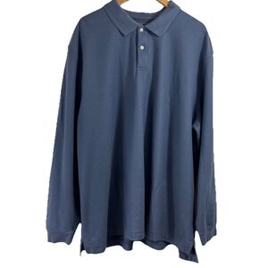 LL Bean Tradional Fit 3XL Reg Men's Long Sleeve Cotton Pullover Polo Shirt